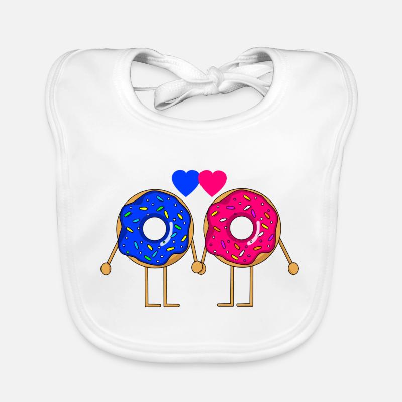 Donut Liebe Pärchen Ehefrau Beziehung Valentinstag Baby Bio-Lätzchen