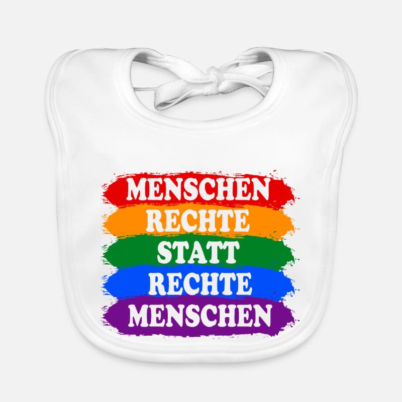Menschenrechte statt rechte Menschen Regenbogen Baby Bio-Lätzchen
