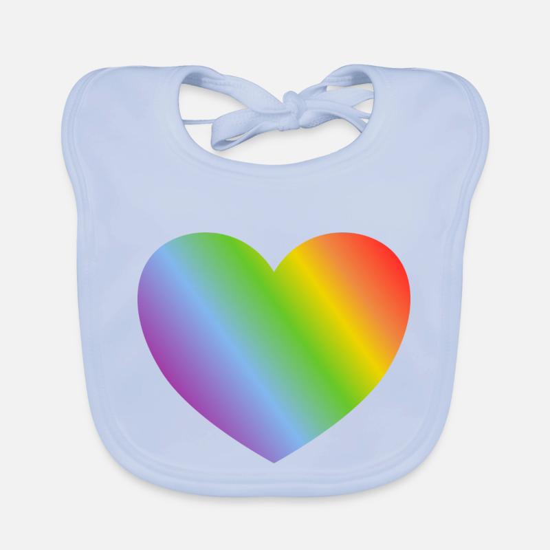 Regenbogen-Herz Baby Bio-Lätzchen