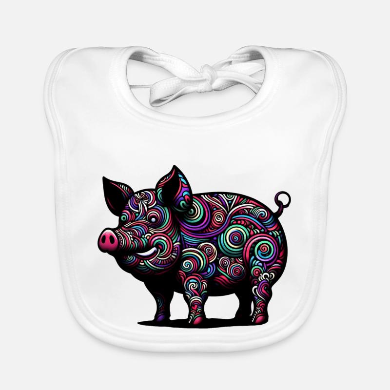 Cochon coloré Bavoir bio Bébé