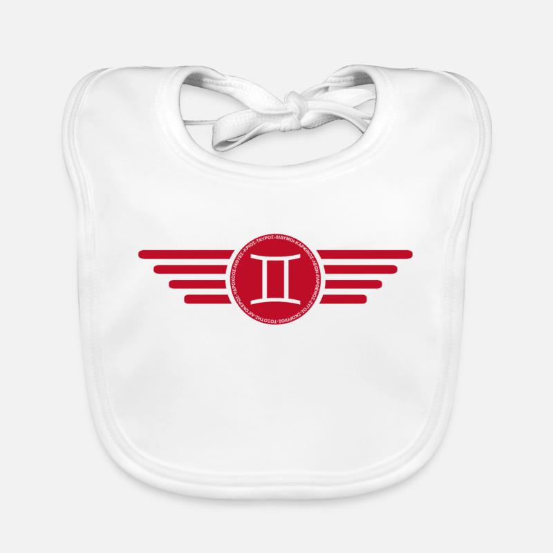 Sternzeichen Zwillinge, exklusives T-Shirt Design Baby Bio-Lätzchen