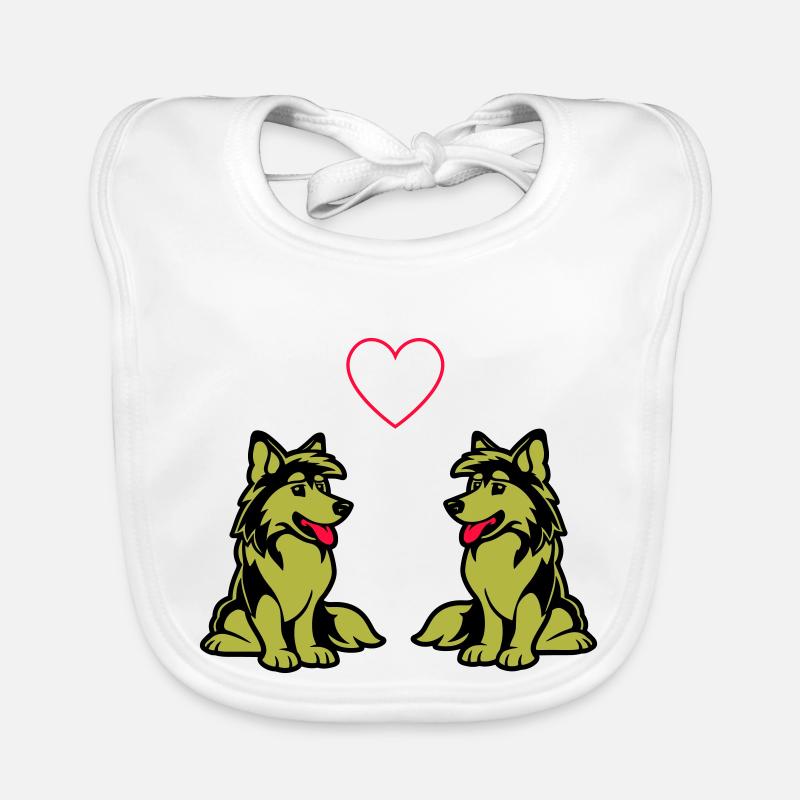 Chien Bande dessinée Amour de chien Bavoir bio Bébé