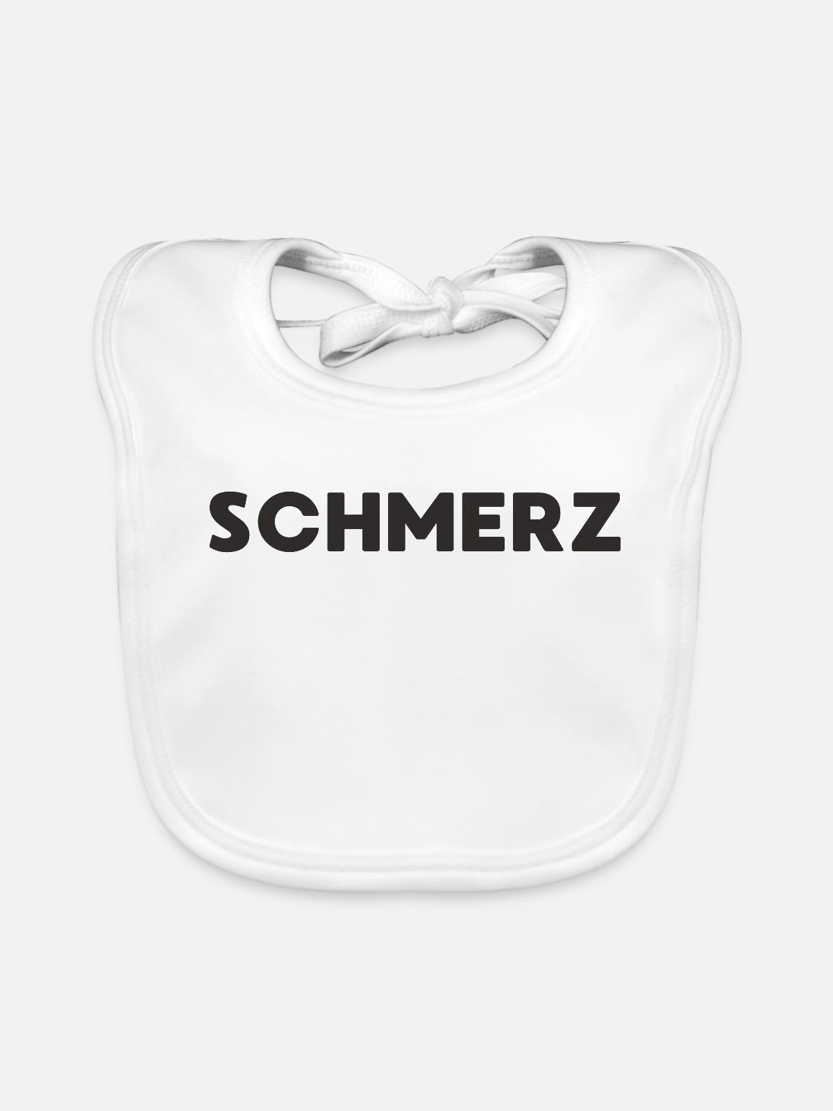 Schmerz - Baby Bio-Lätzchen - Weiß - Vorne