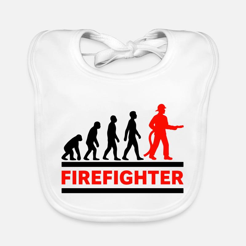 Evolution Firefighter Hero Cool Gift Organic Baby Bibs