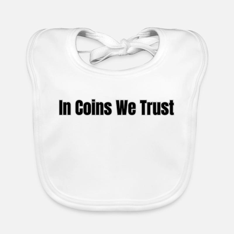 In Coins we Trust Schwarz Baby Bio-Lätzchen