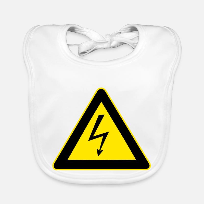 High Voltage Warnung Baby Bio-Lätzchen