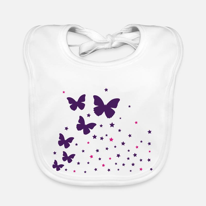 Papillons & astérisque Bavoir bio Bébé