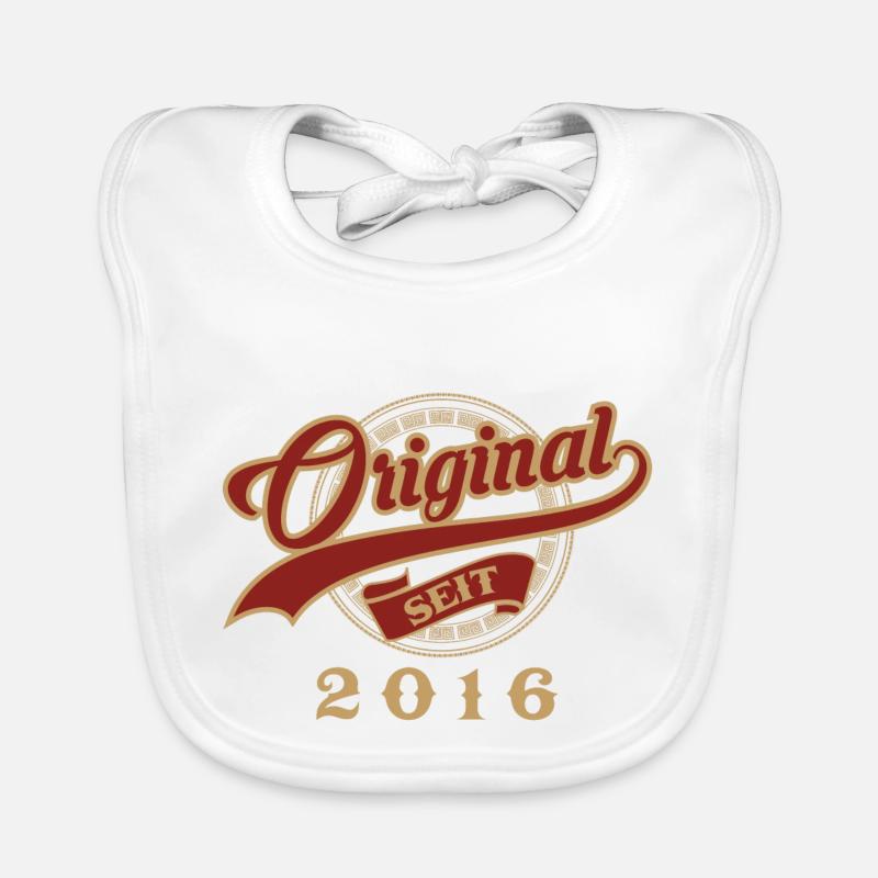 Original since 2016 - vintage gift birthday Organic Baby Bibs