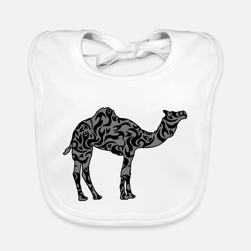 Beautiful Pattern Camel Silhouette Outline Black Organic Baby Bibs