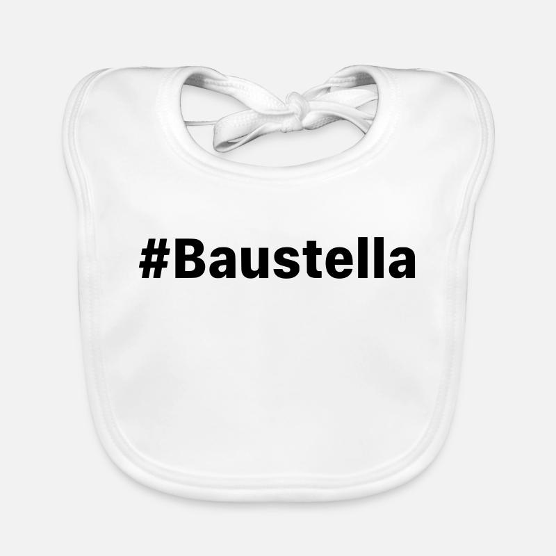Baustella / construction site - Organic Baby Bibs - white