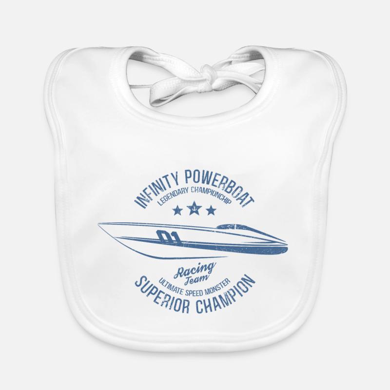 POWERBOAT BOOTE MOTORBOOTE BOOT GESCHENKE SHIRTS Baby Bio-Lätzchen