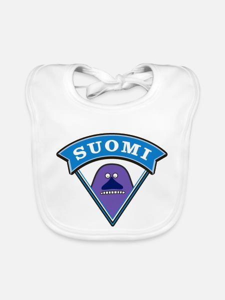 "Suomi" - Organic Baby Bibs - white - Front