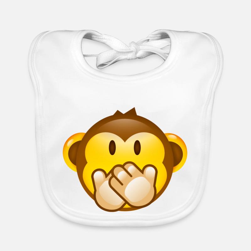 Smiley Monkey -no saying- Organic Baby Bibs