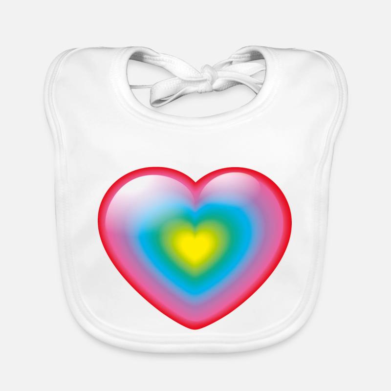 Smiley Rainbow Heart Baby Bio-Lätzchen