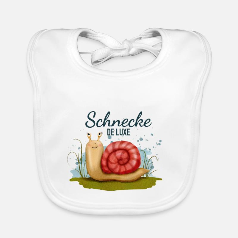 Snail deluxe pet name (snail shell) Organic Baby Bibs