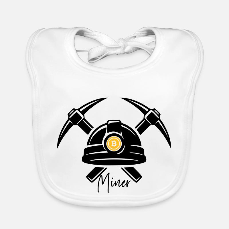 MINER Mining blockchain crypro Bit pièces d'argent Bavoir bio Bébé
