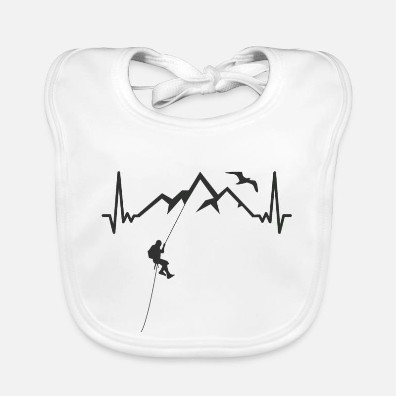 Wandern Klettern Berge - Climbing Mountains EKG Baby Bio-Lätzchen