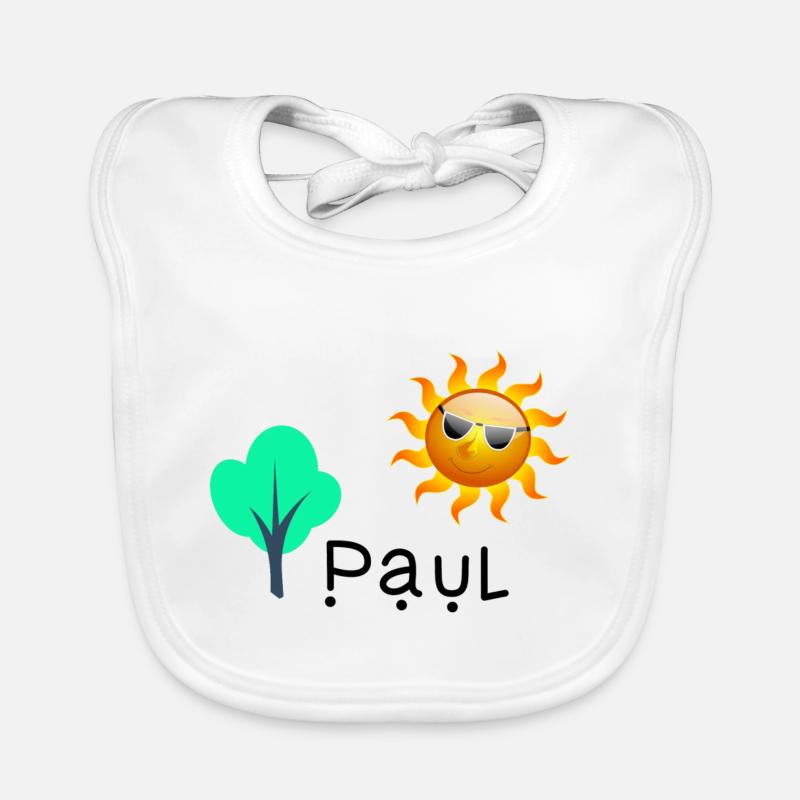 Paul - Bavoir bio Bébé - blanc