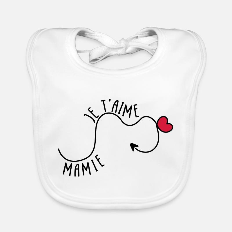Mamie je t'aime ! - Bavoir bio Bébé - blanc