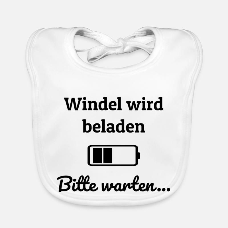 windel wird beladen schwarz Baby Bio-Lätzchen