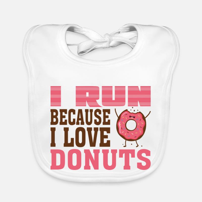 I Run Because I Love Donuts Baby Bio-Lätzchen