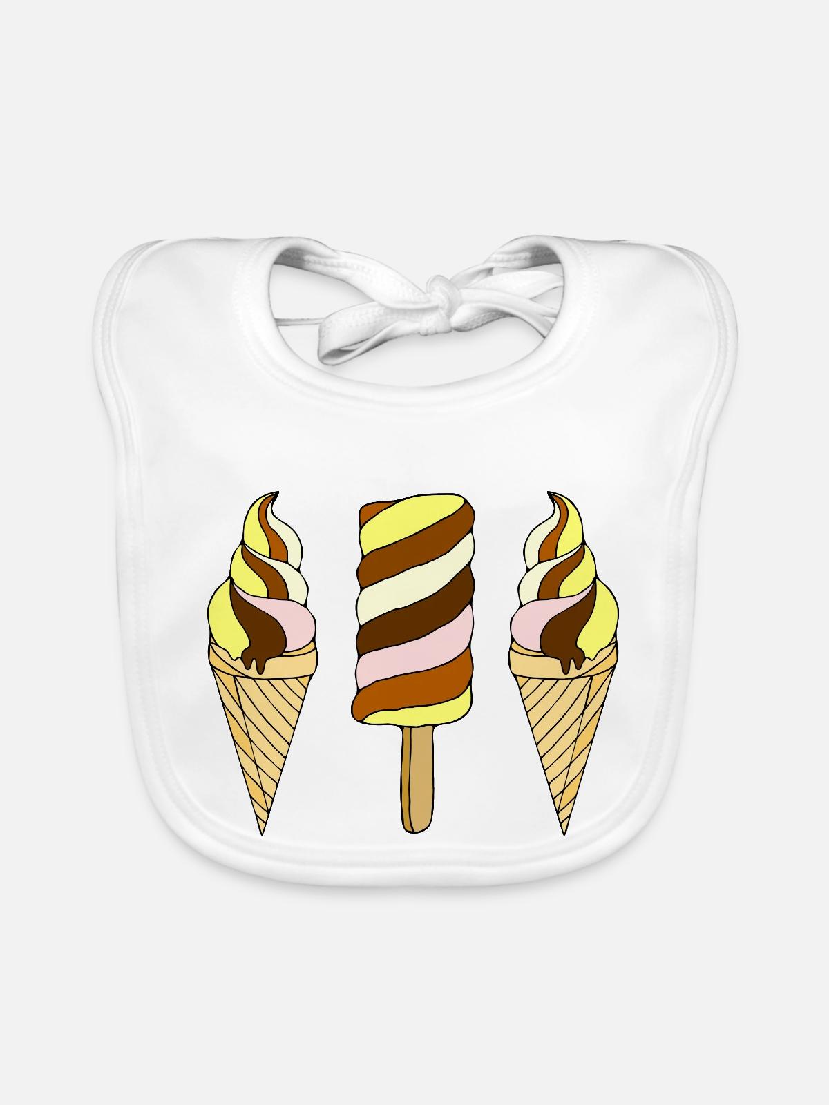 Eis - Baby Bio-Lätzchen - Weiß - Vorne