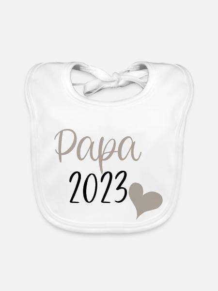 Papa 2023 - Baby Bio-Lätzchen - Weiß - Vorne