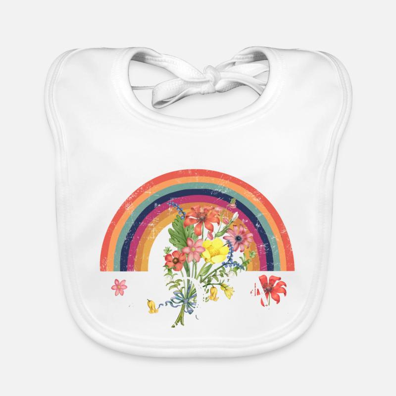 bloom where you are planted Rainbow Blooms Organic Baby Bibs