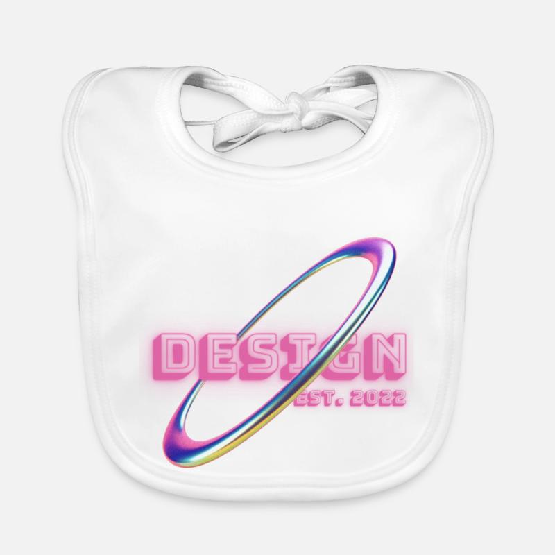 DESIGN EST. 2022 - Holographie - Bavoir bio Bébé - blanc