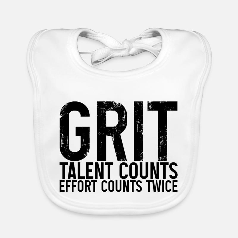 Grit Talent Counts, Effort Counts Twice Organic Baby Bibs