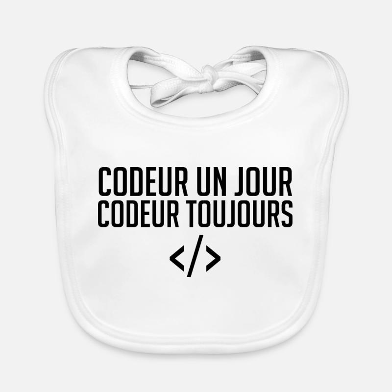 Codeur Un Jour, Codeur Toujours Bavoir bio Bébé