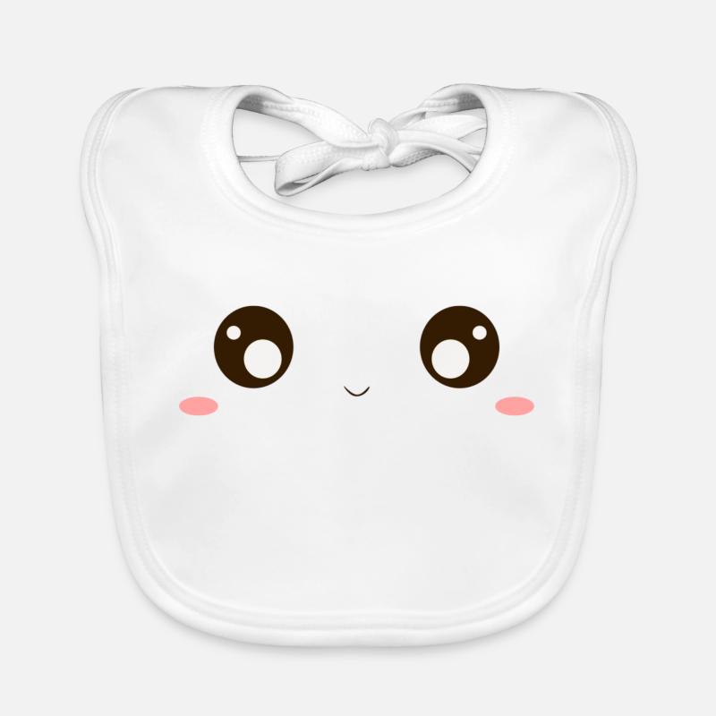 Adorable Kawaii Face Organic Baby Bibs