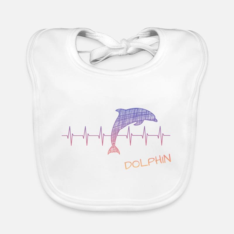 Dolphin Heartbeat Herzschlag Delfin Baby Bio-Lätzchen
