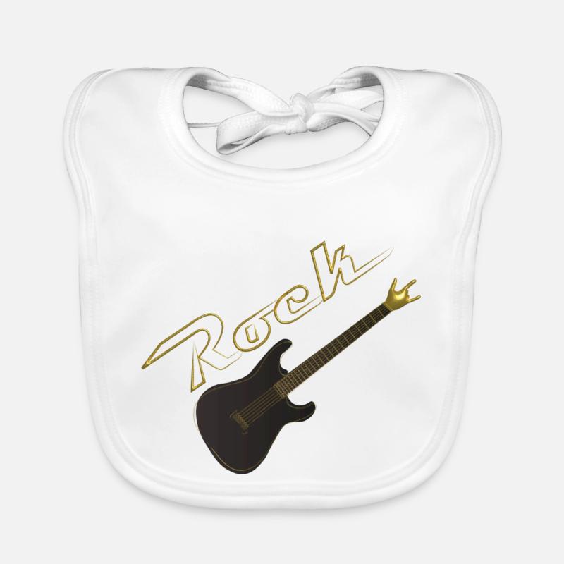 Guitare Rock - Bavoir bio Bébé - blanc