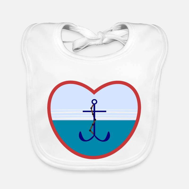 Heart Anchor Organic Baby Bibs