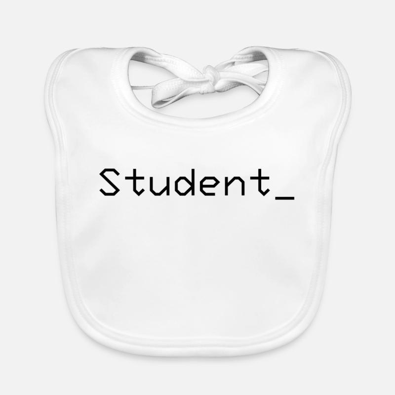 Student_ Logo Noir - Bavoir bio Bébé - blanc