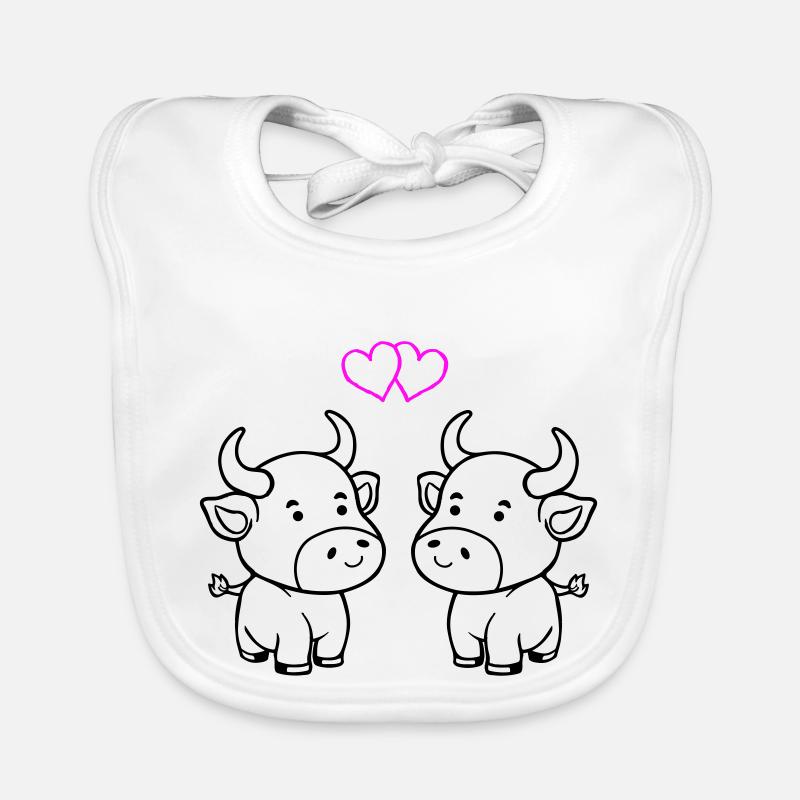 vache bébé amour Bavoir bio Bébé