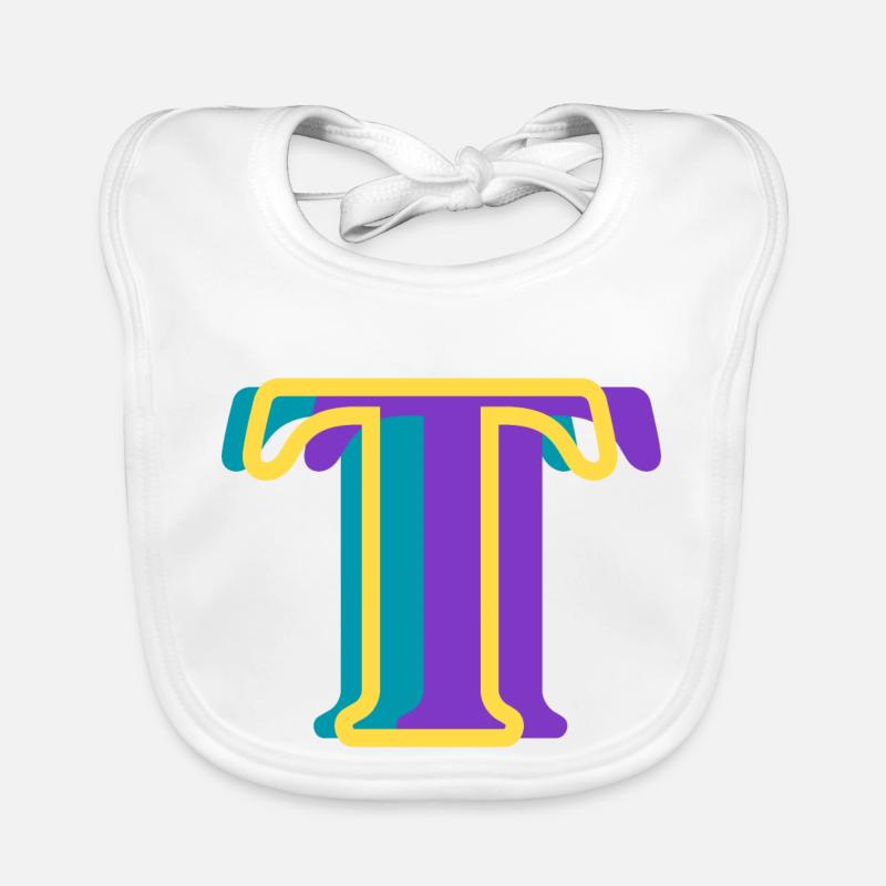 Lettre t multicolore Bavoir bio Bébé
