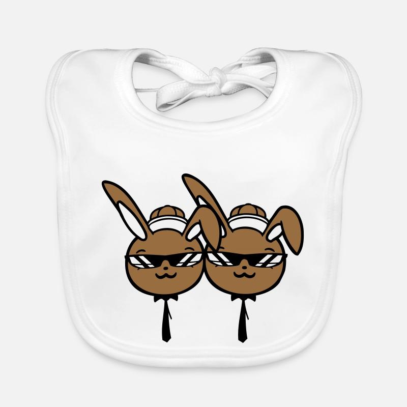 2 Lunettes de soleil Lapins Amis Équipe Crew Paire Deux Bavoir bio Bébé
