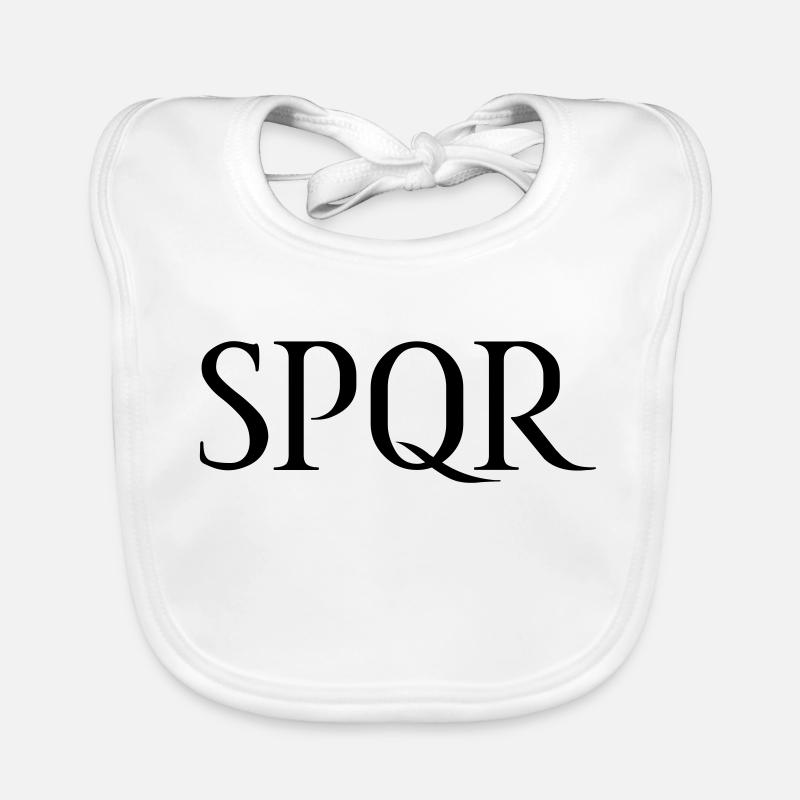 SPQR Lettering Vector Dark Organic Baby Bibs