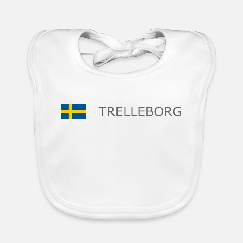 Drapeau de la Suède - Trelleborg - Sverige - Schweden Bavoir bio Bébé