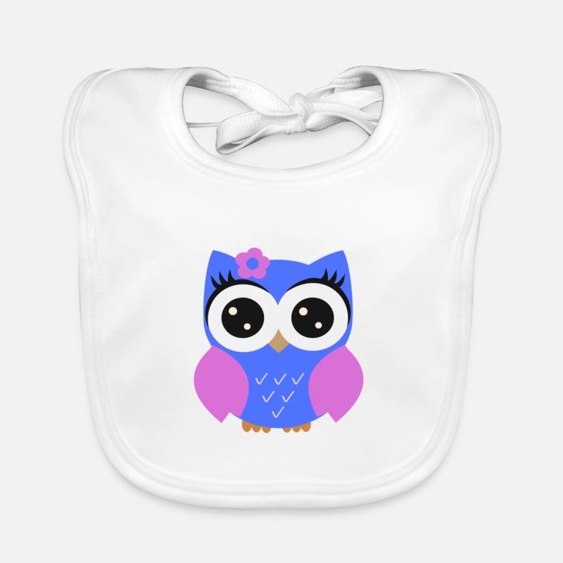 Owl Puple Organic Baby Bibs