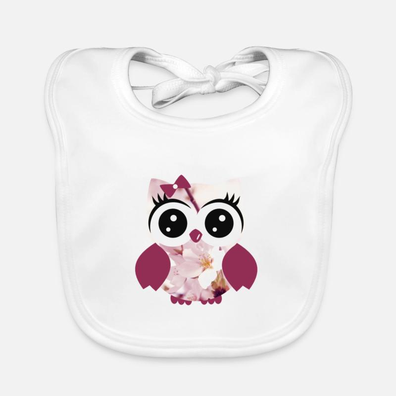 Eule Vintage Orchidee2 Baby Bio-Lätzchen