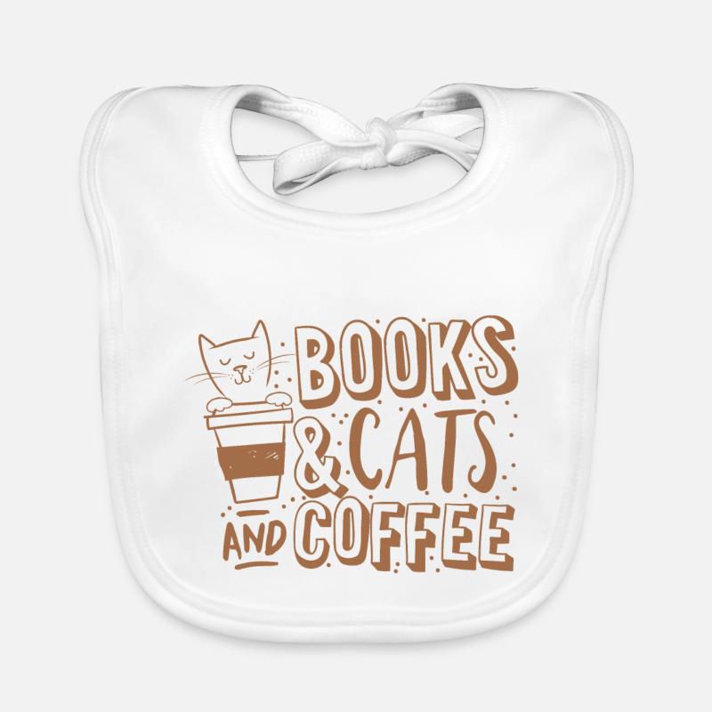 books cats and coffee Organic Baby Bibs