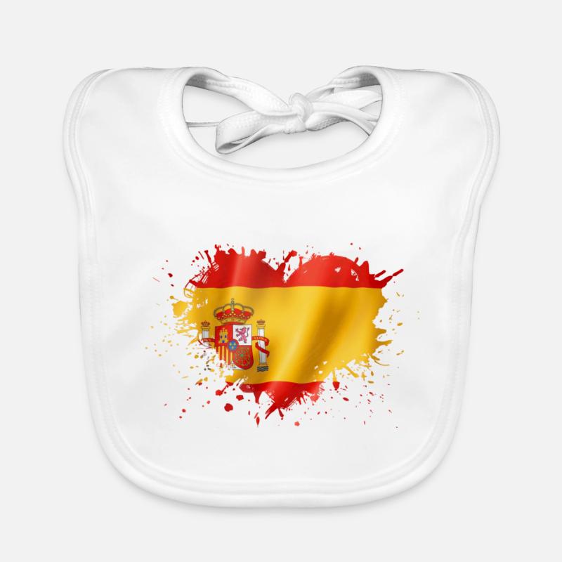 coeur espagne drapeau Baby Bio-Lätzchen