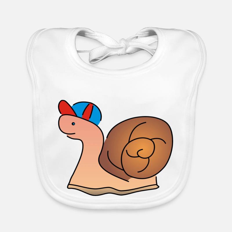 escargot escargot - Bavoir bio Bébé - blanc