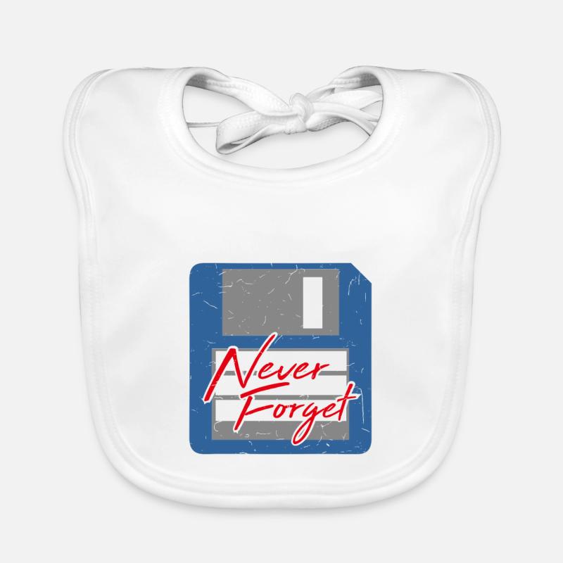 Never Forget Diskette Computer Speicher PC Retro Baby Bio-Lätzchen