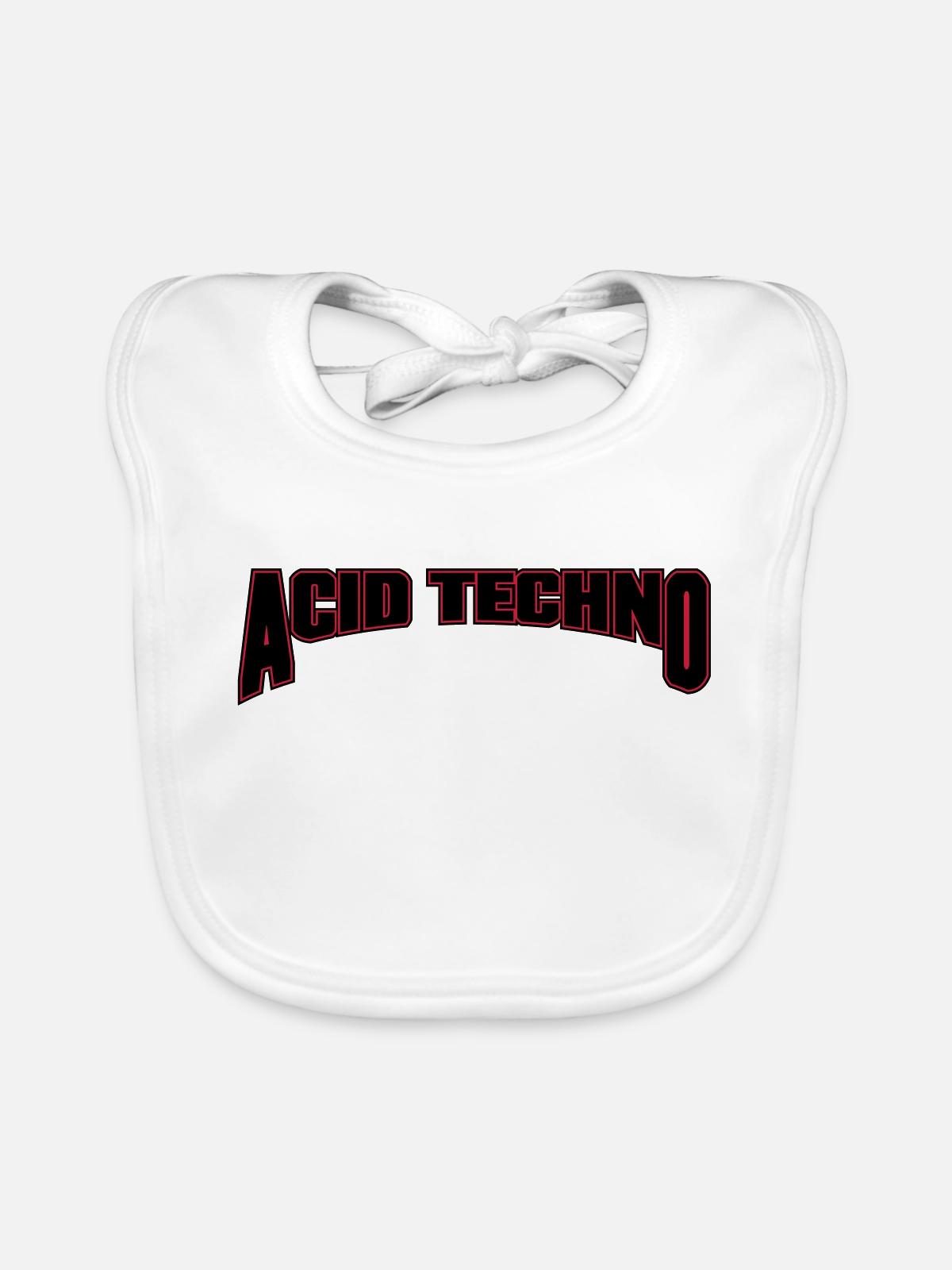 Acid Techno - Bavoir bio Bébé - blanc - Devant