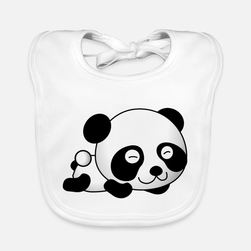 Süßer Panda - Baby Bio-Lätzchen - Weiß