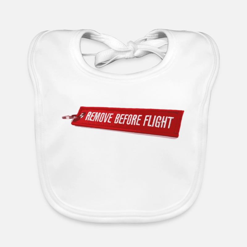 Remove Before Flight Avion - Bavoir bio Bébé - blanc